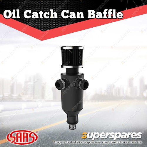 SAAS Oil Catch Can Baffle 2 X -12 AN Male Black Aluminium 500ml Capacity