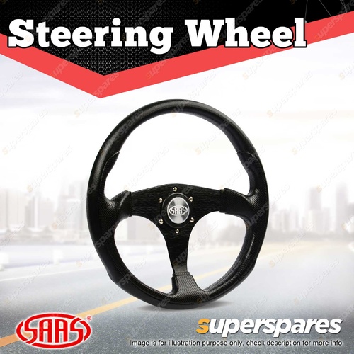 SAAS Steering Wheel 14 Inch Poly Octane Black Spoke Shallow 25mm Dish