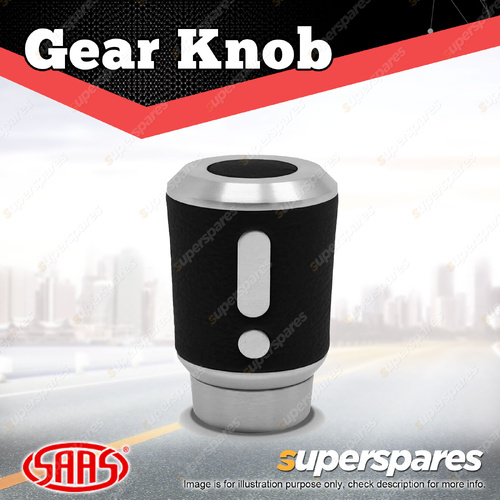 SAAS Leather Gear Knob Black Shift Knob Shifter Lever - Alloy Insert