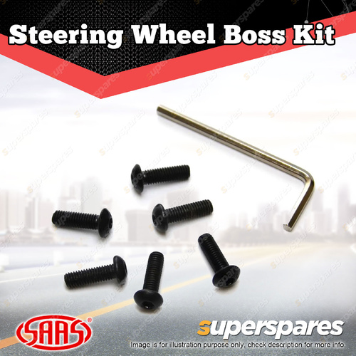 SAAS Steering Wheel Boss Kit Black Allen Key Screws Suit Classic Steering Wheels