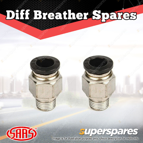 SAAS Diff Breather Quick Connect Fitting Straight 1/8 BSP - in a Pack of 2