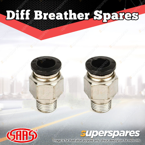 SAAS Diff Breather Quick Connect Fitting Straight M8 - in a Pack of 2