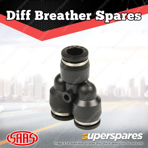 SAAS Diff Breather Quick Connect Y-Piece Joiner Suits 8mm Poly Pipe