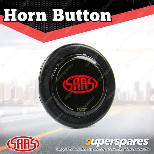 SAAS Horn Button Gloss Black 2 Spade Terminals Complete with Red SAAS Logo