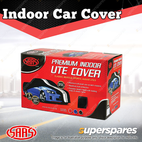 SAAS Car Cover Indoor Breathable Classic Ute Large 5.3m Black With White Stripes