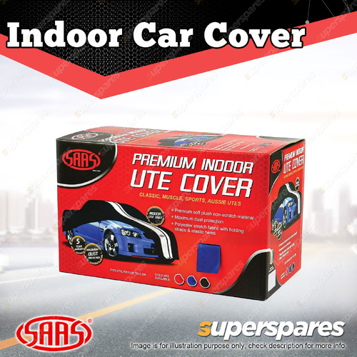 SAAS Car Cover Indoor Breathable Classic Ute Large 5.3m Blue With White Stripes