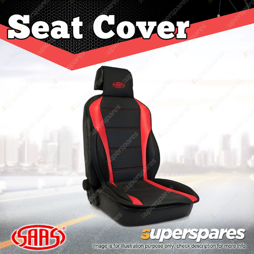 SAAS Seat Sports Cushion Pu Black-Red Large With Logo Including Bolster Padding