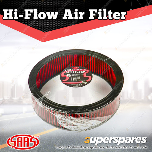 SAAS Hi Flow Air Filter Cotton Gauze Core Washable Round 14inch x 4inch