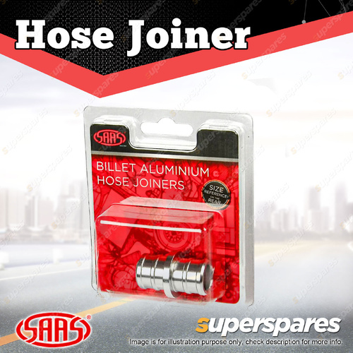 SAAS Hose Joiner Billet Aluminium Machined 19mm Barb End Finish Secure Clamping