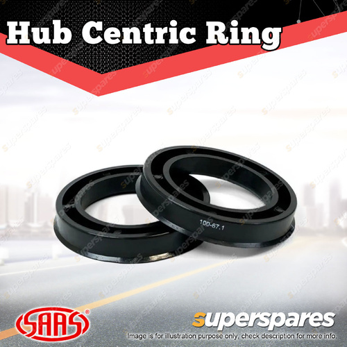 SAAS Wheel Hub Centric Rings ABS Plastic OD 100mm ID 67.1mm - in a Pack of 2