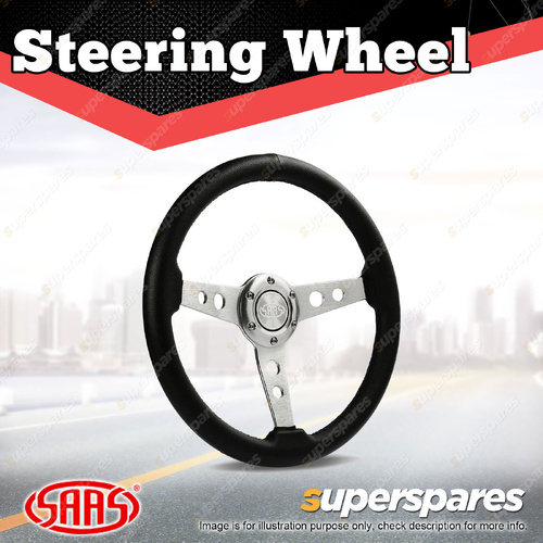 SAAS Steering Wheel PVC 14 inch Retro Brushed Spoke ADR Compliant Dish