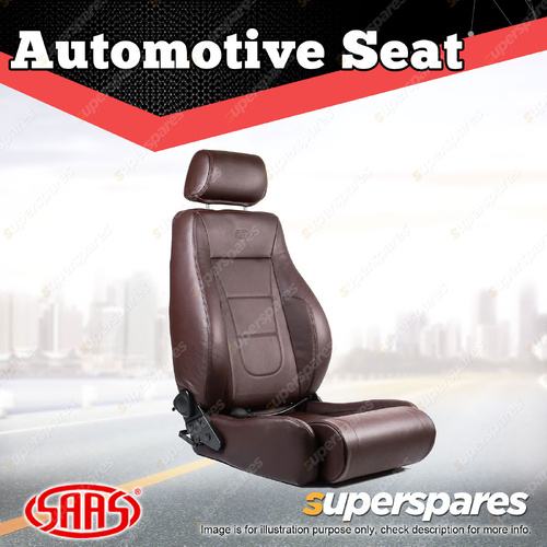 SAAS Trax Premium Seat 4x4 Brown Genuine Leather Dual Recliner ADR Compliant