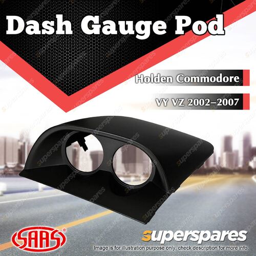 SAAS Dash Gauge Pod for Holden Commodore VY VZ Black Twin Gauge 52mm Holders