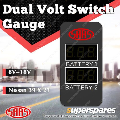 SAAS Digital Dual Voltage Gauge Switch mount 8v-18v for Nissan 39 x 23