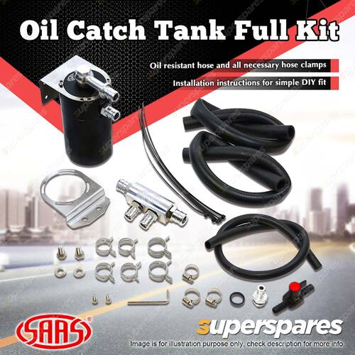 SAAS Oil Catch Tank Full Kit for Mitsubishi Triton MQ 2.4L Black Anodised