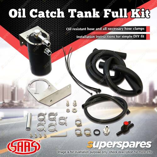 SAAS Oil Catch Tank Full Kit for Toyota Hilux KUN 3.0 2005 - 2015 Black Anodised