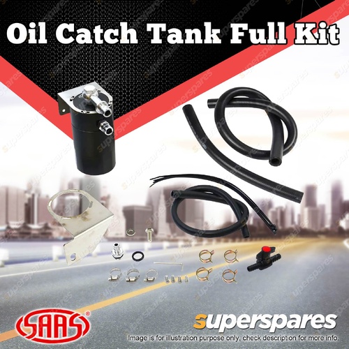 SAAS Oil Catch Tank Full Kit Black Can for Toyota Landcruiser 75 Series 1HZ