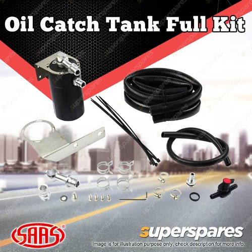 SAAS Oil Catch Tank Full Kit Black Can for Dodge RAM 1500 5.7L Hemi 2015-On