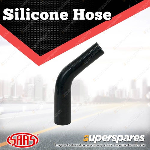 SAAS Silicone Hose 45 Deg Reducer 25 x 38mm Black Colour Multi Ply Construction