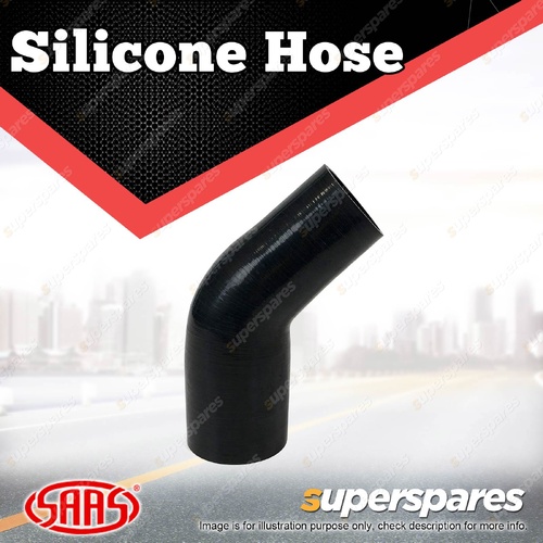 SAAS Silicone Hose 45 Deg Reducer 70 x 76mm Black Colour Multi Ply Construction