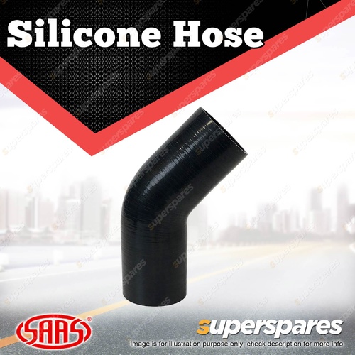 SAAS Silicone Hose 45 Deg Reducer 76 x 102mm Black Colour Multi Ply Construction