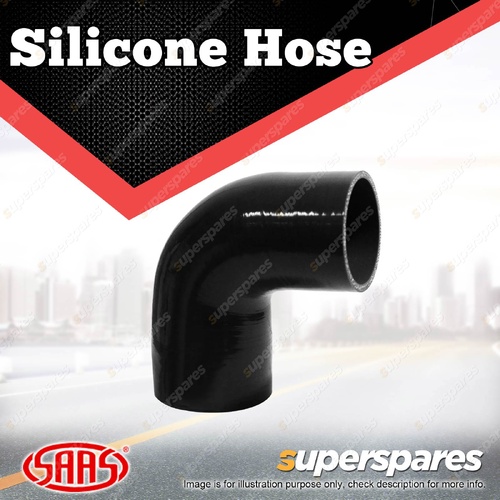 SAAS Silicone Hose 90 Deg Reducer 76 x 95mm Black Colour Multi Ply Construction