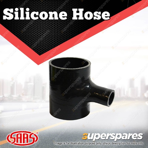 SAAS Straight Silicone Hose T Piece 25 x 76 x 102mm Black Multi Ply Construction