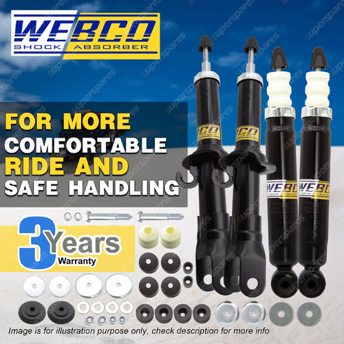 4 Strut Webco Pro Shock Absorbers for FORD FALCON FAIRMONT AU1 2 3 SEDAN 98-02