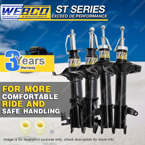 Front + Rear Webco Pro Shock Absorbers for FORD LASER METEOR KN KQ all 99-02