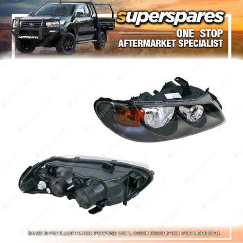 Superspares RH Headlight for Nissan Pulsar Hatchback N16 Black 08/2002-01/2005