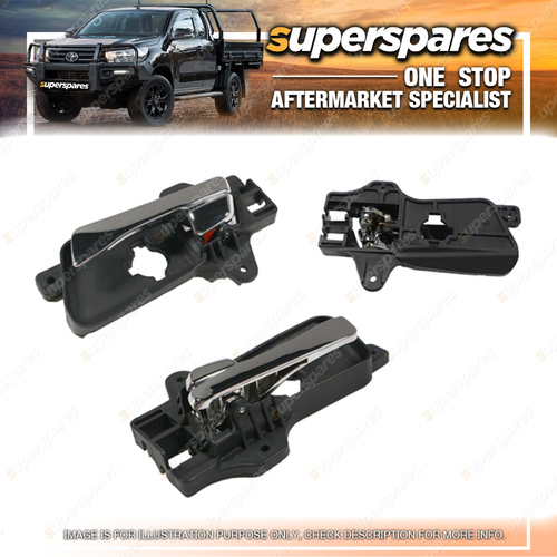 Left Front Door Handle Inner for Hyundai I20 PB Chrome Lever Black Base