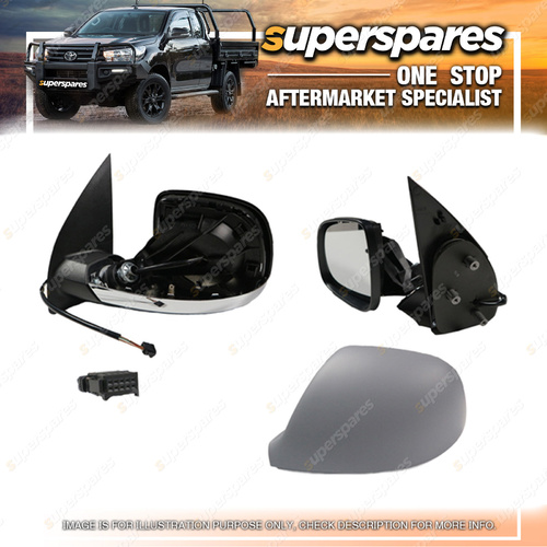 Left E-Door Mirror Black for Volkswagen Amarok 2H 2 W/no Antennal Hole