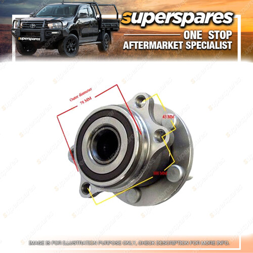 Superspares Rear Wheel Hub for Subaru XV G4-X 2012-2017 with Bearing