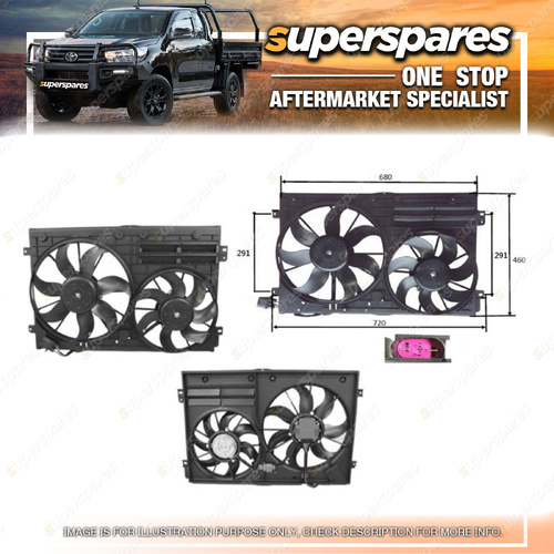 1 Piece of Superspares Radiator Fan for Audi A3 8P 06/2004-04/2013