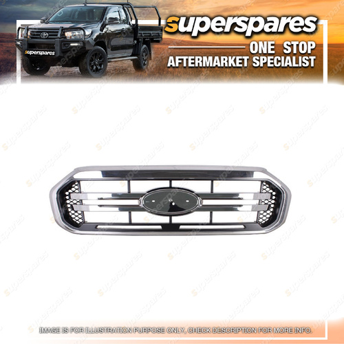 Superspares Front Grille for Ford Ranger PX 07/2018-12/2022 Chrome Painting