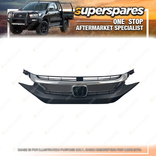 Superspares Front Grille for Honda Civic FC 05/2016-01/2019 Chrome Painting
