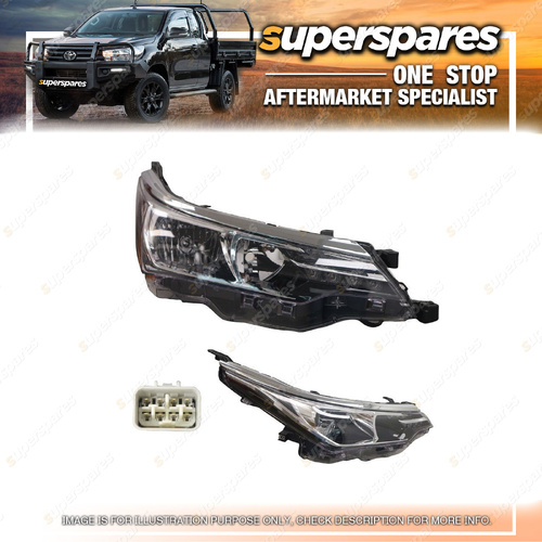 Superspares Right Hand Side Headlight for Toyota Corolla ZRE172 11/2016-12/2019