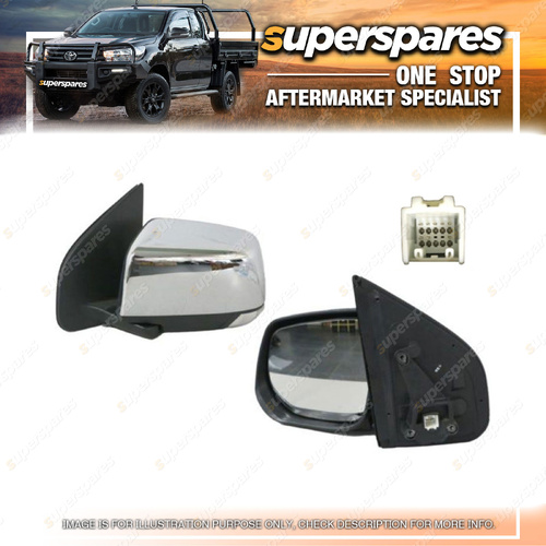Superspares Left Hand Side Door Mirror for Isuzu MU-X RF 02/2017-05/2021 Chrome