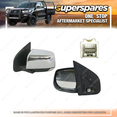 Superspares Left Hand Side Door Mirror for Isuzu MU-X RF 11/2013-01/2017 Chrome