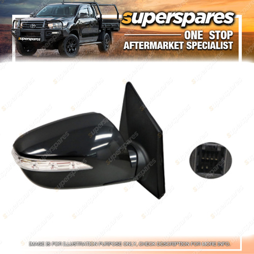 Superspares Right Hand Side Door Mirror Black for Hyundai Ix35 LM 02/2010-2015