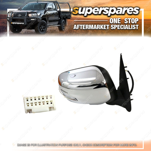 Superspares RH Door Mirror Chrome for Mitsubishi Triton MQ 01/2015-10/2018