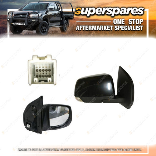 Superspares Right Hand Side Door Mirror for Isuzu MU-X RF 02/2017-05/2021 Black