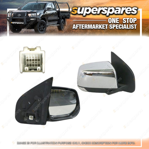 Superspares Right Hand Side Door Mirror for Isuzu MU-X RF 02/2017-05/2021 Chrome