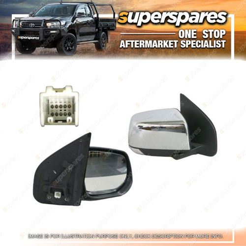 Superspares Right Hand Side Door Mirror for Isuzu MU-X RF 11/2013-01/2017 Chrome