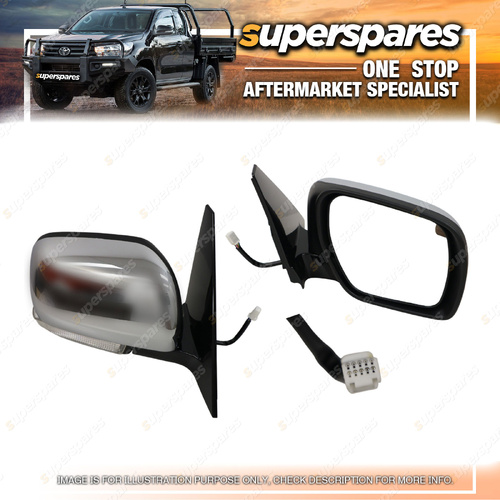 Superspares RH Door Mirror for Mitsubishi Pajero NS NT NW NX 06-21 Chrome 7 Pins