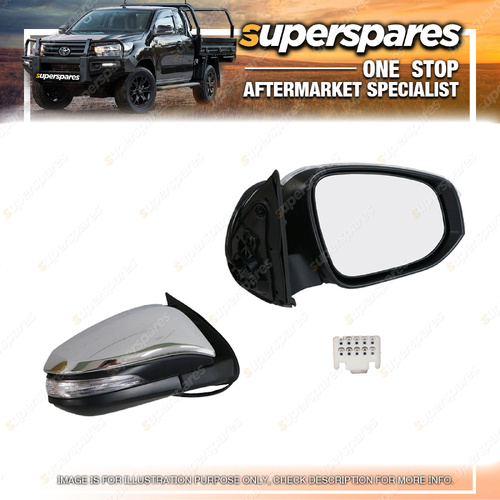 Superspares RH Door Mirror for Toyota Hilux GGN GUN 07/2015-On Chrome