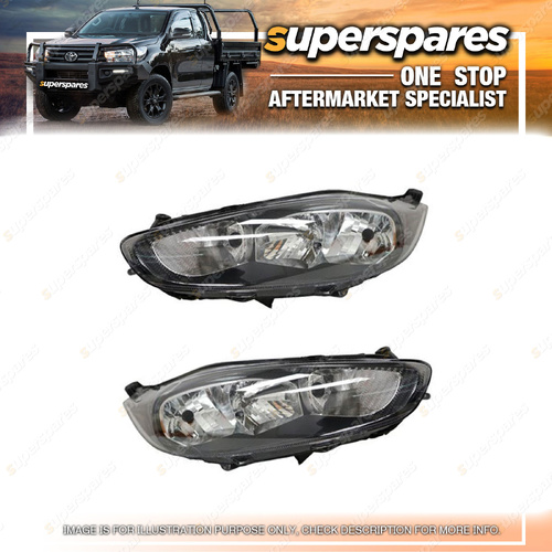 Right & Left Hand Side Headlights for Ford Fiesta WZ 08/2013-11/2019 Black