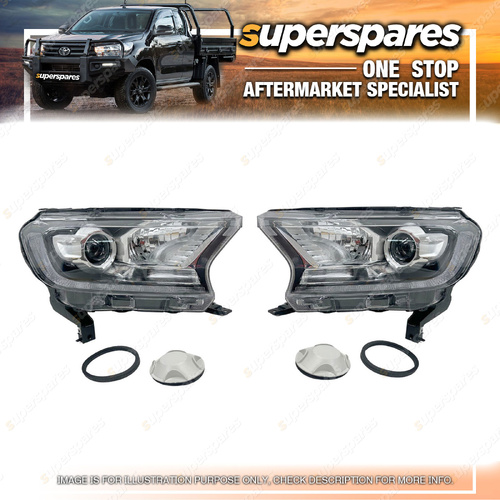 Right & Left Hand Side Headlights for Ford Ranger PX 06/2015-12/2022