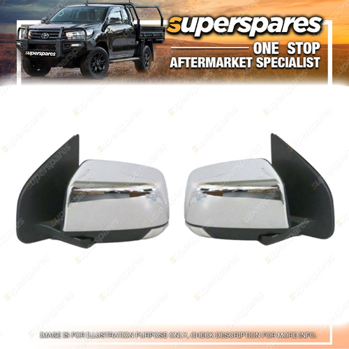 Right & Left Door Mirrors for Holden Colorado RG 11/2016-06/2020 Chrome
