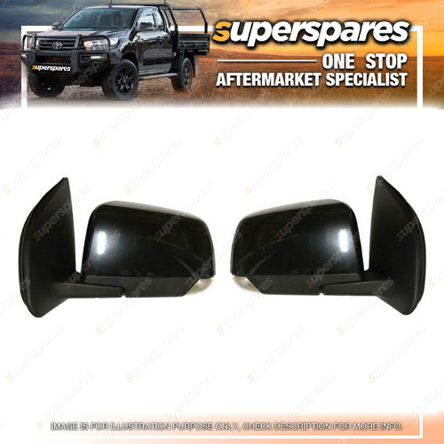 Right & Left Hand Side Door Mirrors for Isuzu MU-X RF 02/2017-05/2021 Black